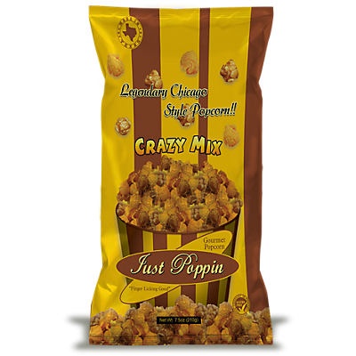 slide 1 of 1, Just Poppin Crazy Mix Cheese & Caramel Popcorn, 7.5 oz