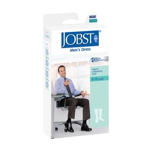 slide 1 of 1, Jobst Men's Dress Knee High Black Socks X-Large (12.5-14), 1 ct