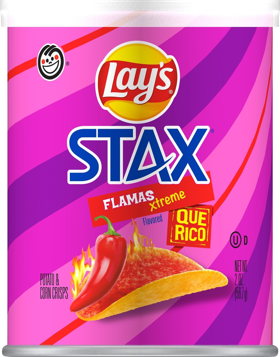 slide 9 of 10, Lay's Stax Flamas Xtreme Flavored Potato & Corn Crisps 2 oz, 2 oz