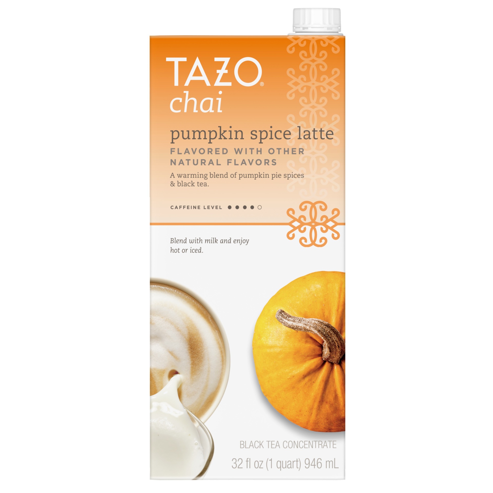 slide 1 of 3, Tazo Chai Pumpkin Spice Latte Black Tea Concentrate, 32 oz