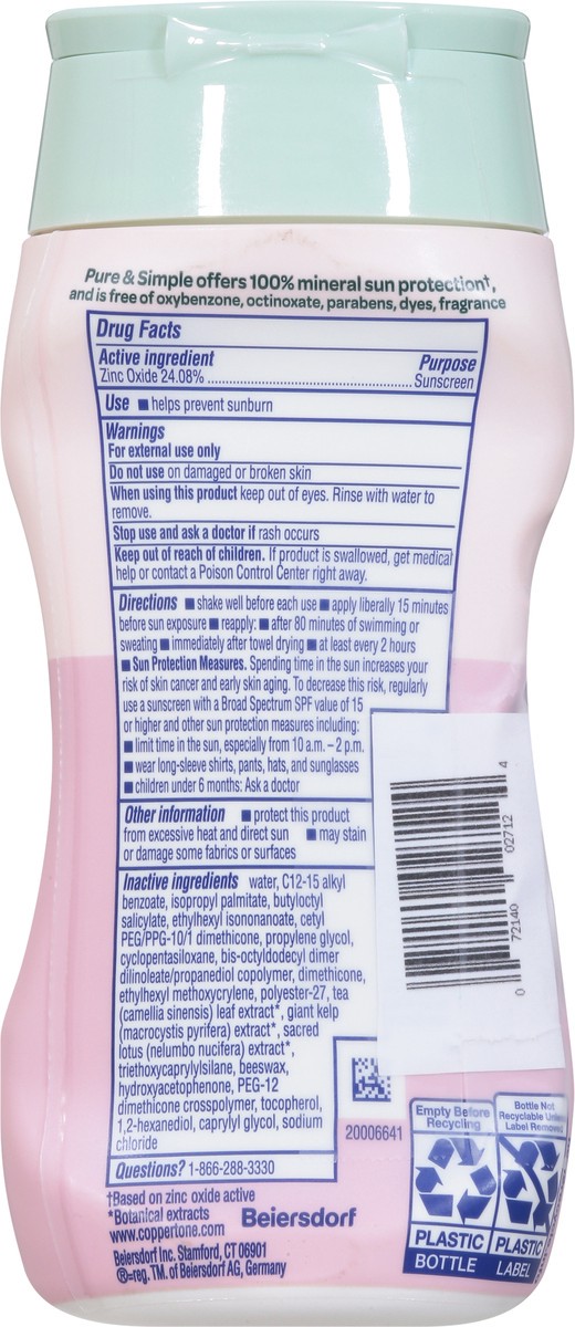 slide 13 of 14, Coppertone Pure & Simple Broad Spectrum 50 Sunscreen 6 fl oz, 5 oz