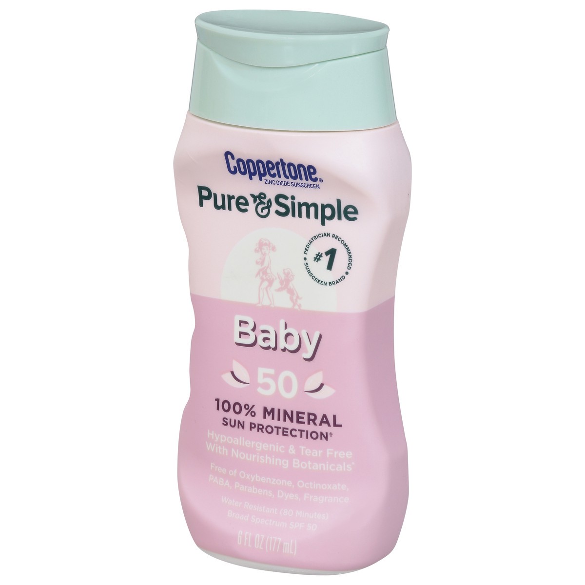 slide 9 of 14, Coppertone Pure & Simple Broad Spectrum 50 Sunscreen 6 fl oz, 5 oz