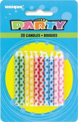Unique Industries Assorted Diamond Dot Candles