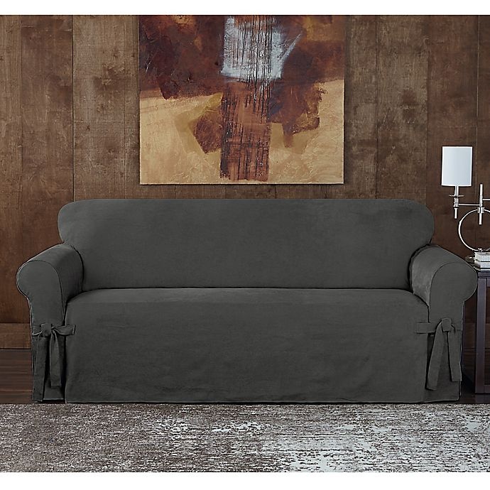 slide 1 of 1, SureFit Home Decor Designer Sueded Twill Sofa Slipcover - Grey, 1 ct