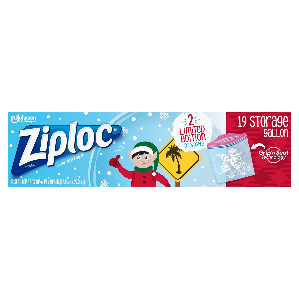 slide 1 of 5, Ziploc Gallon Storage Seal Top Bags 19 ea, 19 ct