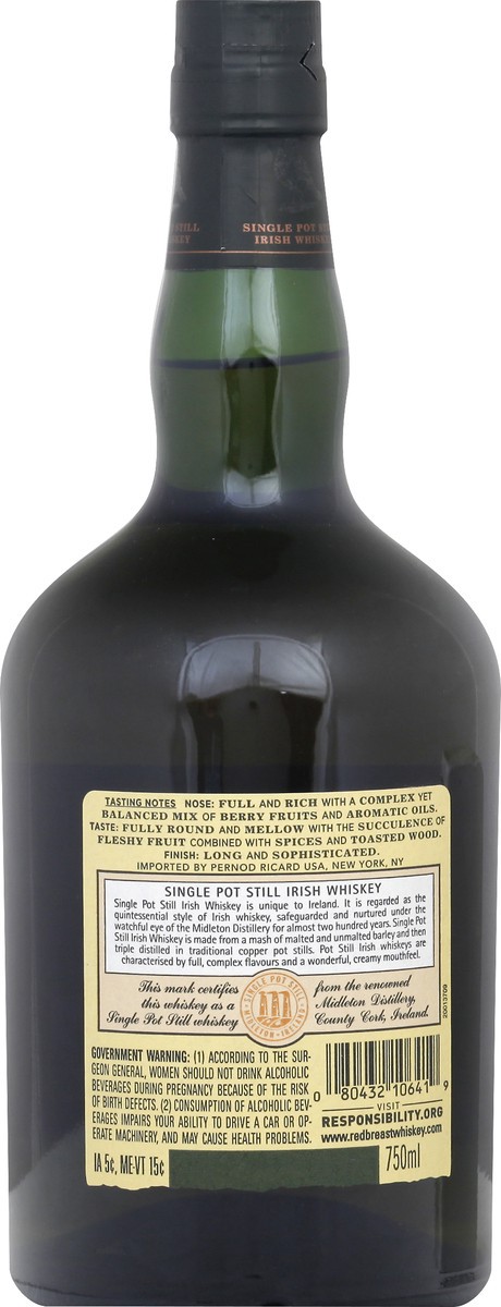 slide 3 of 6, Redbreast Irish Whiskey 750 ml, 750 ml
