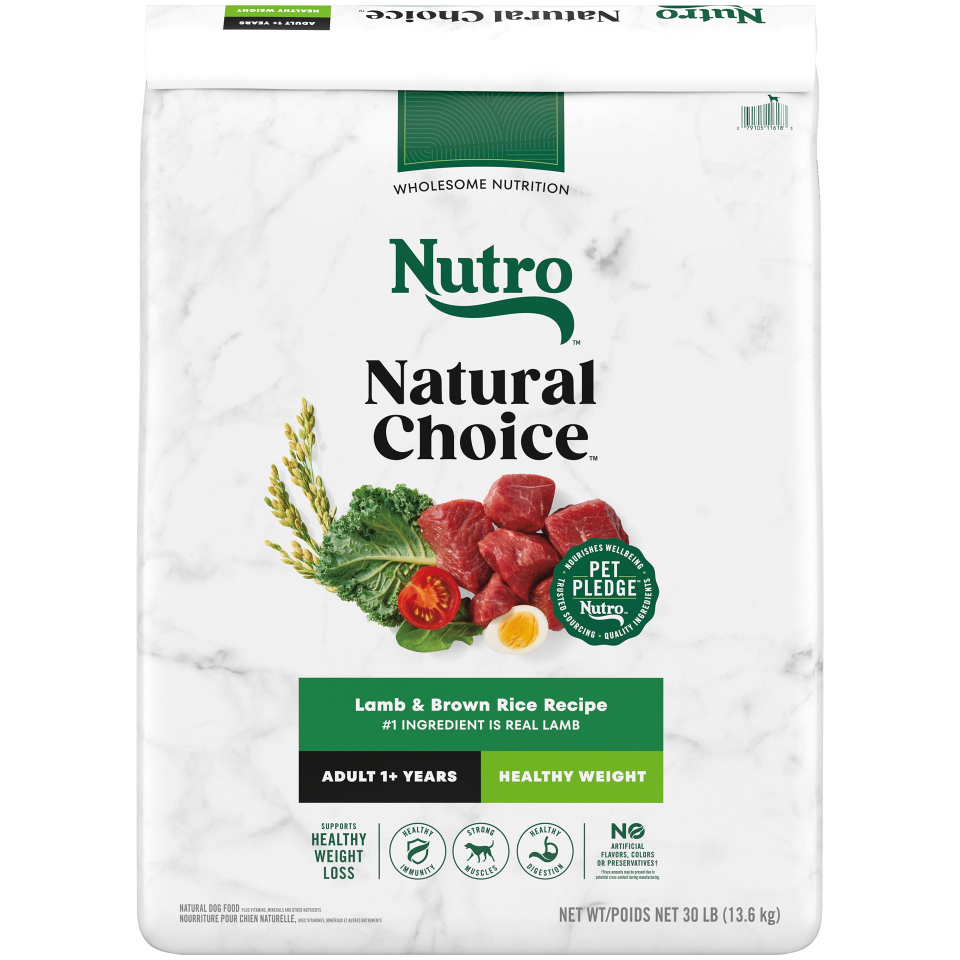 slide 1 of 5, Nutro Natural Choice Adult Healthy Weight Dry Dog Food, Lamb and Brown Rice Recipe, 30 lbs., 30 lb