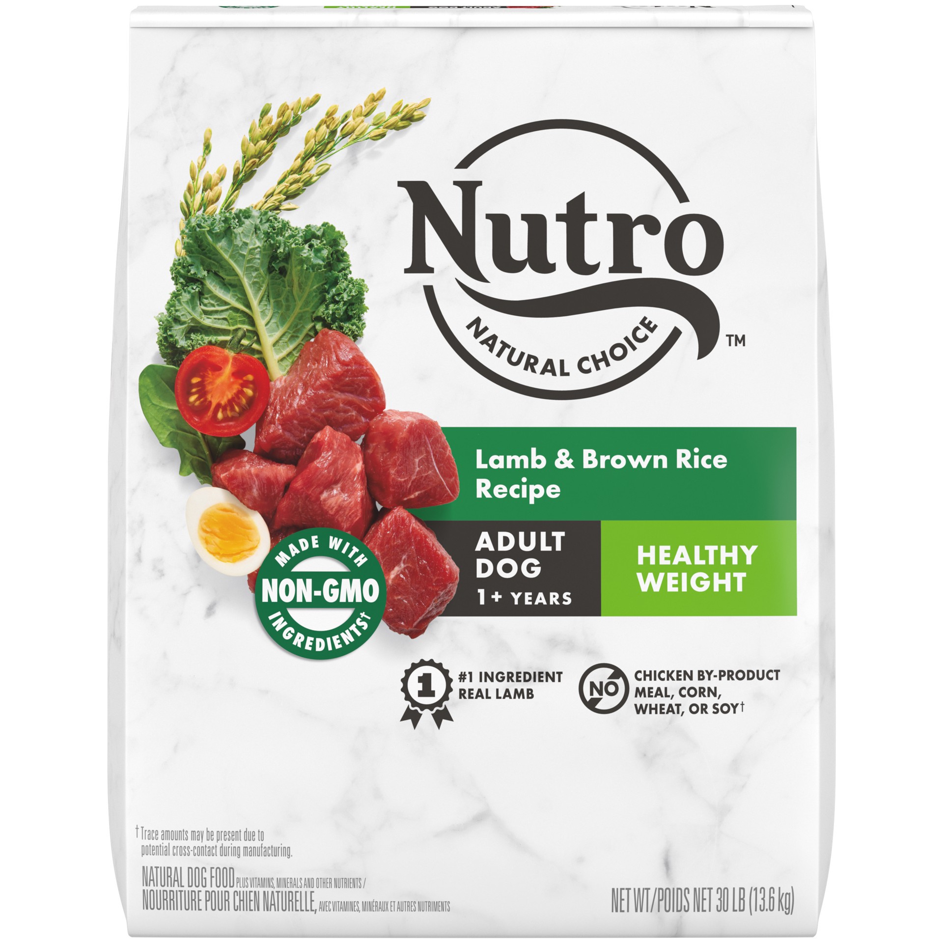 slide 1 of 5, NUTRO NATURAL CHOICE Healthy Weight Adult Dry Dog Food, Lamb & Brown Rice Recipe Dog Kibble, 30 lb. Bag, 30 lb