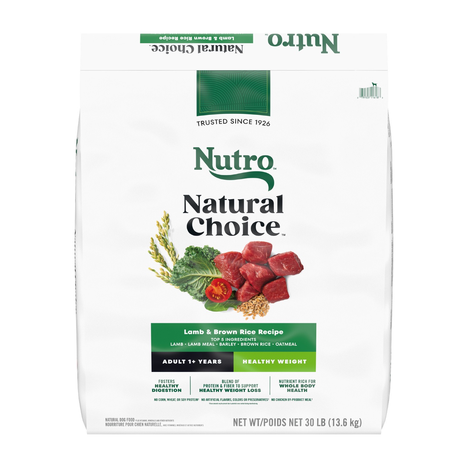 slide 1 of 5, Nutro Natural Choice Adult Healthy Weight Dry Dog Food, Lamb and Brown Rice Recipe, 30 lbs., 30 lb