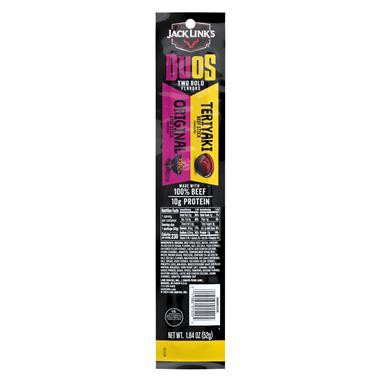 slide 1 of 1, Jack Links Duos Orig/Teriyaki, 1.84 oz