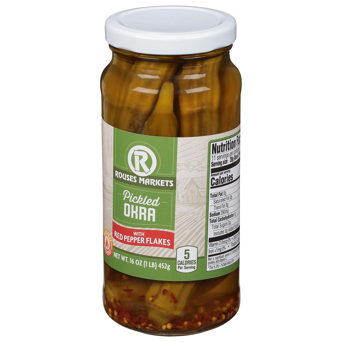 slide 3 of 12, Rous Pkld Hot Okra, 16 oz