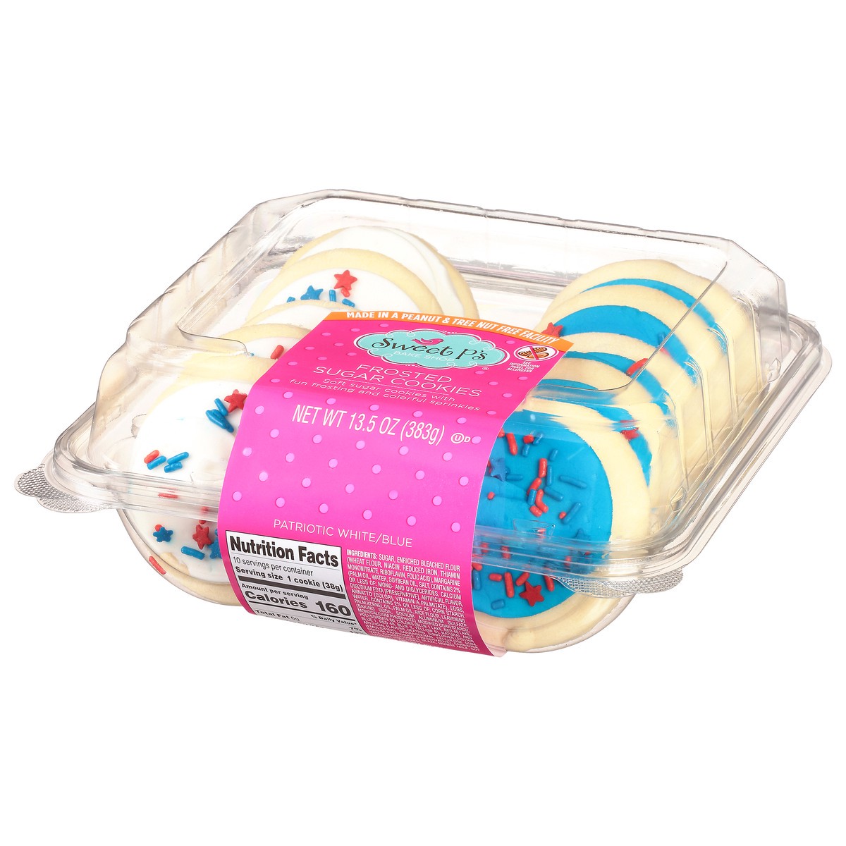 slide 13 of 15, Sweet P's Bake Shop Patriotic White/Blue Frosted Sugar Cookies 13.5 oz, 13.5 oz