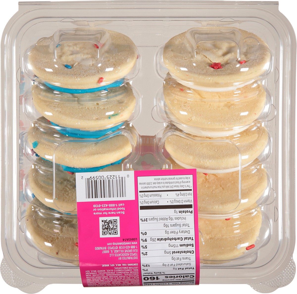slide 2 of 15, Sweet P's Bake Shop Patriotic White/Blue Frosted Sugar Cookies 13.5 oz, 13.5 oz