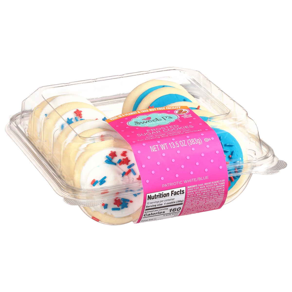 slide 11 of 15, Sweet P's Bake Shop Patriotic White/Blue Frosted Sugar Cookies 13.5 oz, 13.5 oz