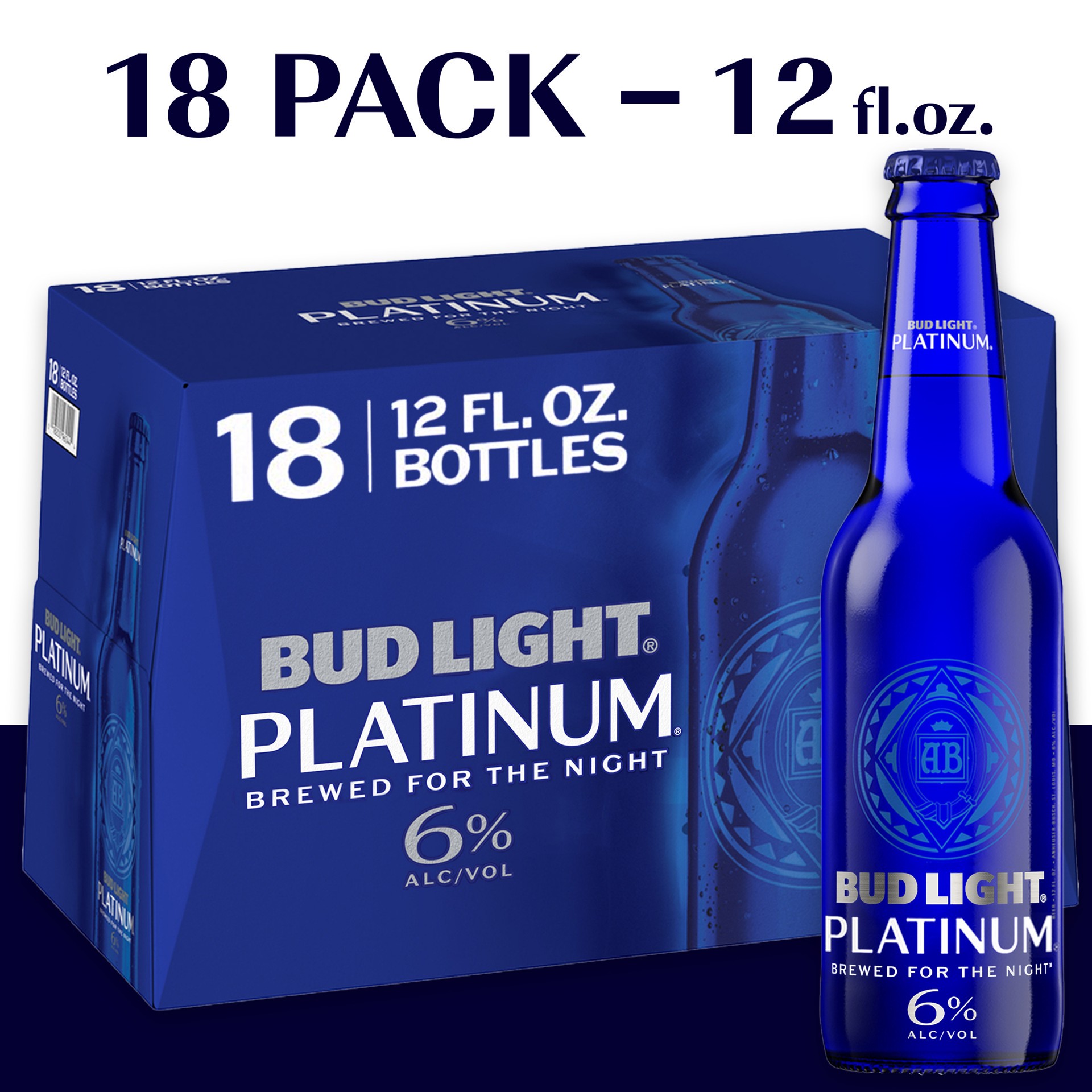 slide 7 of 10, Bud Light Platinum Beer, 18 Pack Beer, 12 FL OZ Bottles, 18 ct; 12 oz