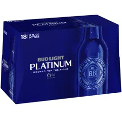 Bud Light Platinum Beer, 18 Pack Beer, 12 FL OZ Bottles