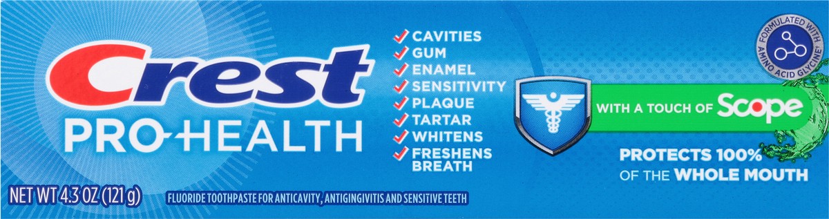 slide 11 of 13, Crest Pro-Health Toothpaste Plus Scope (4.3oz), 4.3 oz