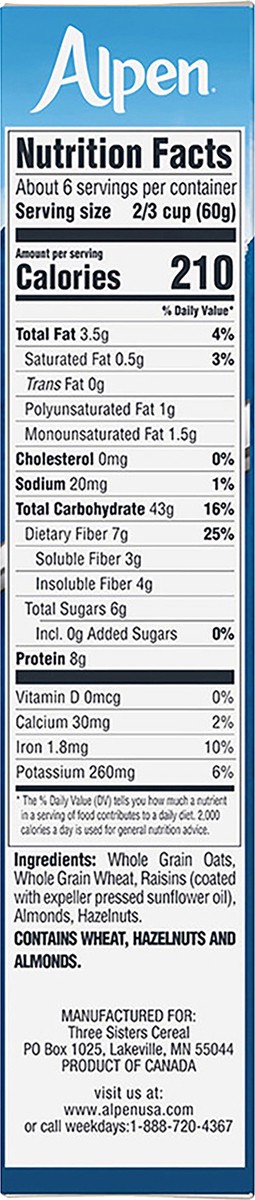 slide 7 of 12, Alpen No Sugar Added Muesli Cereal, 14 oz