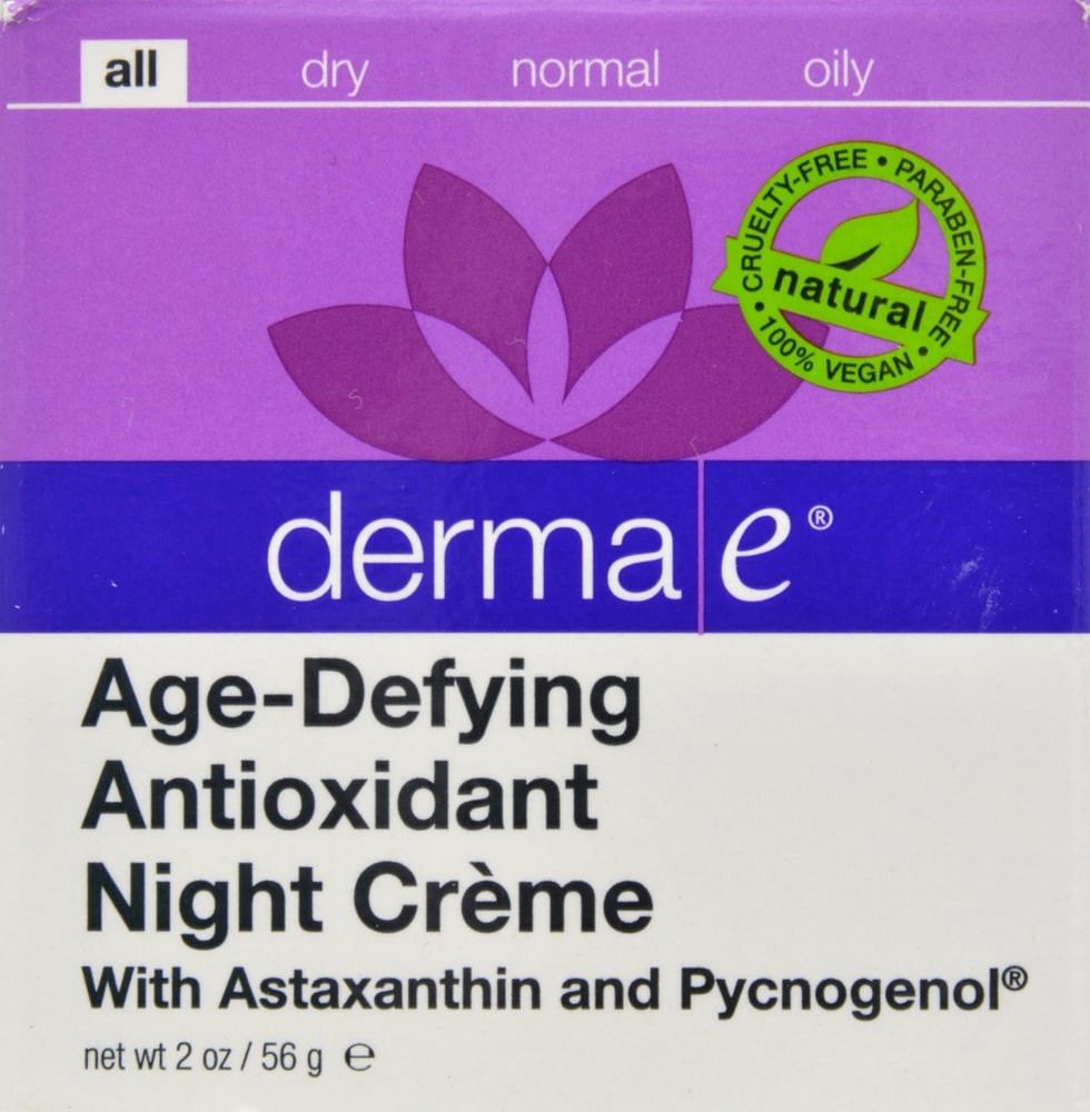 slide 3 of 3, Derma E Creme Agedefying Antioxidant Creme with Night Astaxanthin Pycnogenol, 2 oz