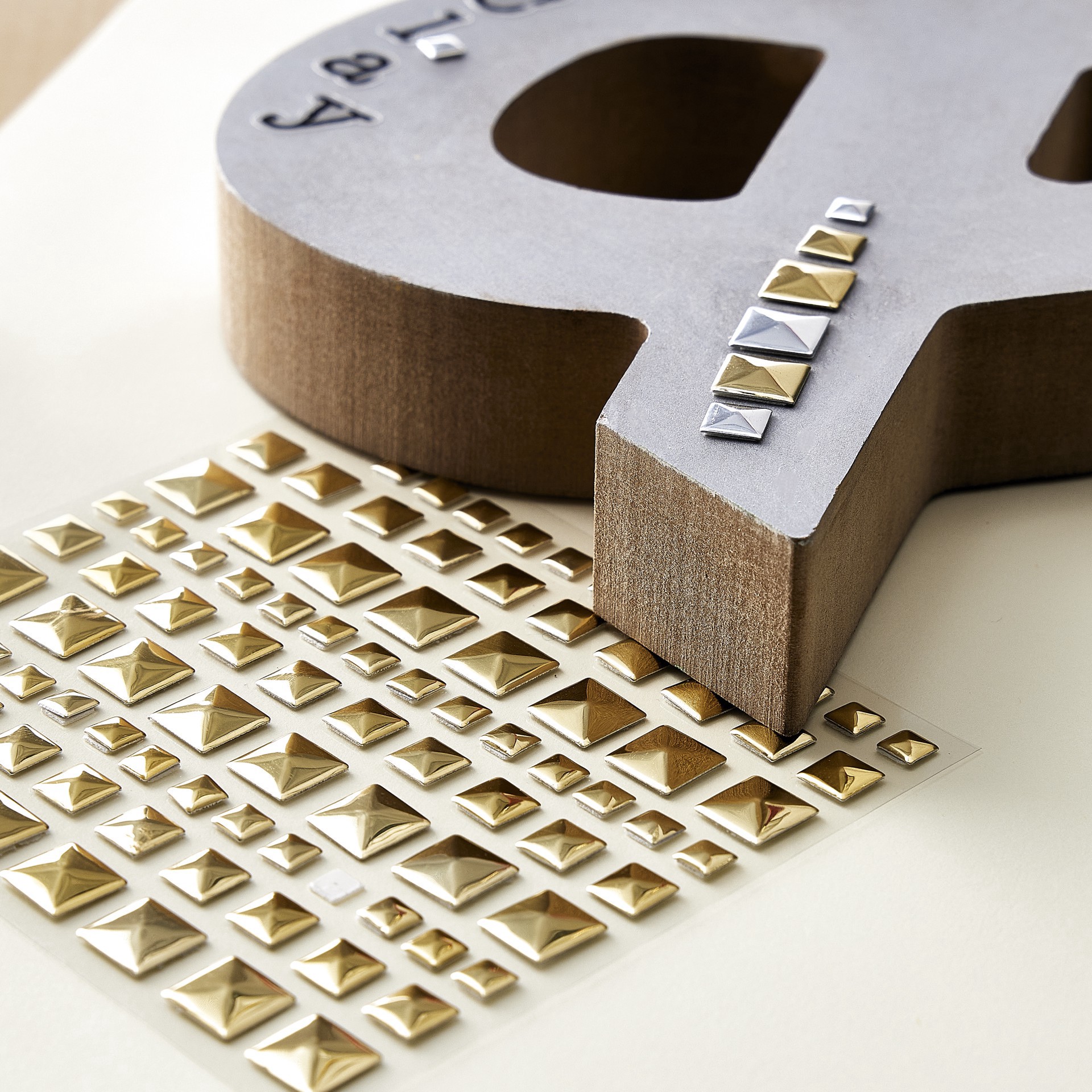 slide 3 of 3, Gold Square Studs By Recollections, 1 ct