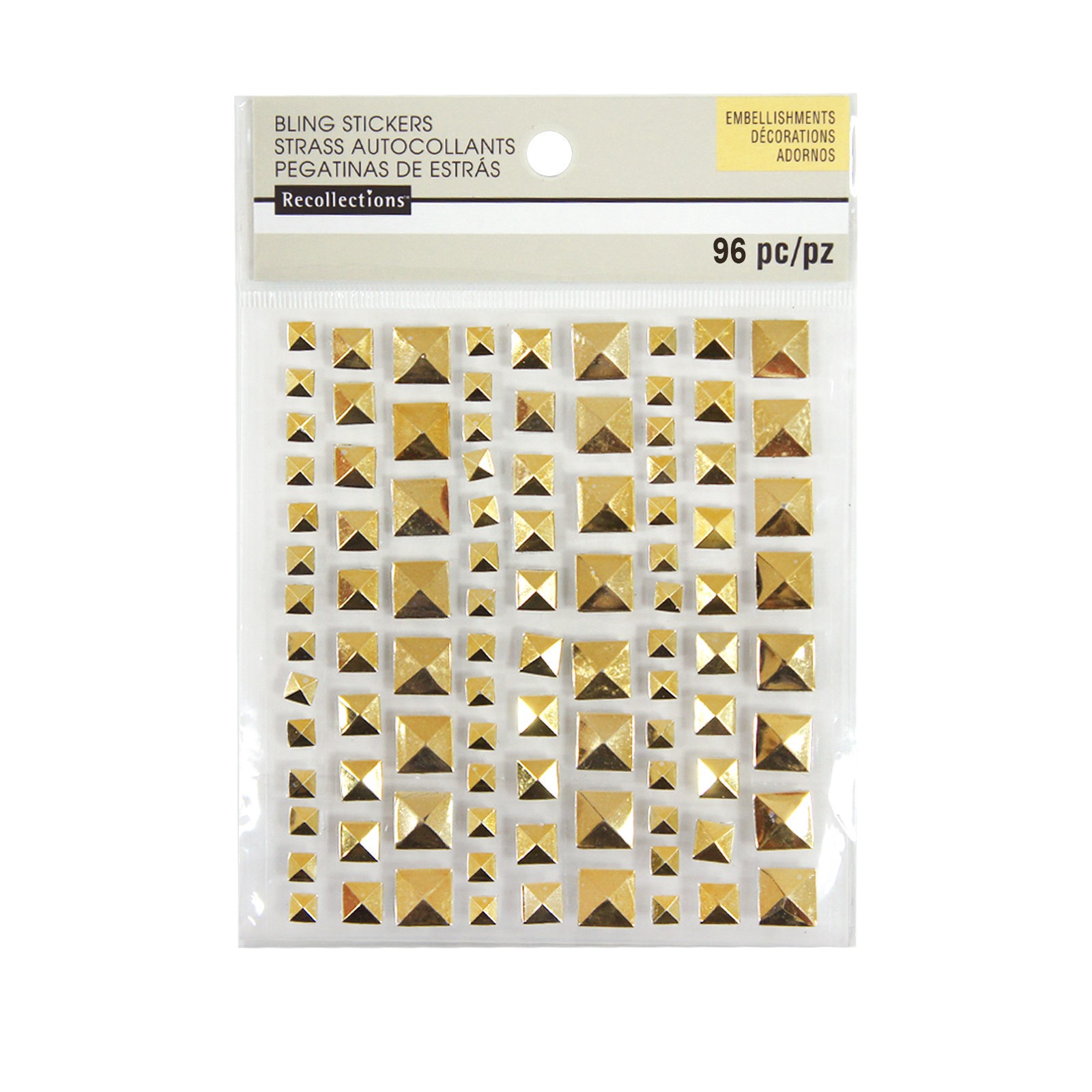 slide 2 of 3, Gold Square Studs By Recollections, 1 ct