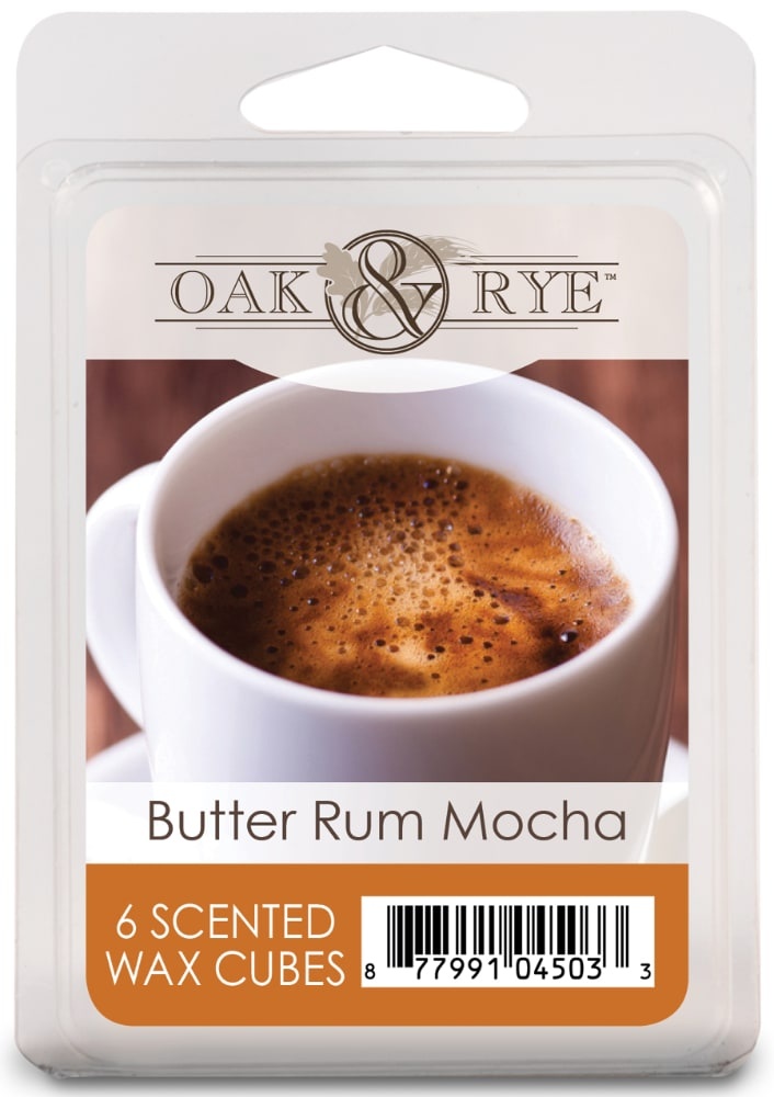 slide 1 of 1, Oak & Rye Butter Rum Mocha Wax Cubes, 6 ct