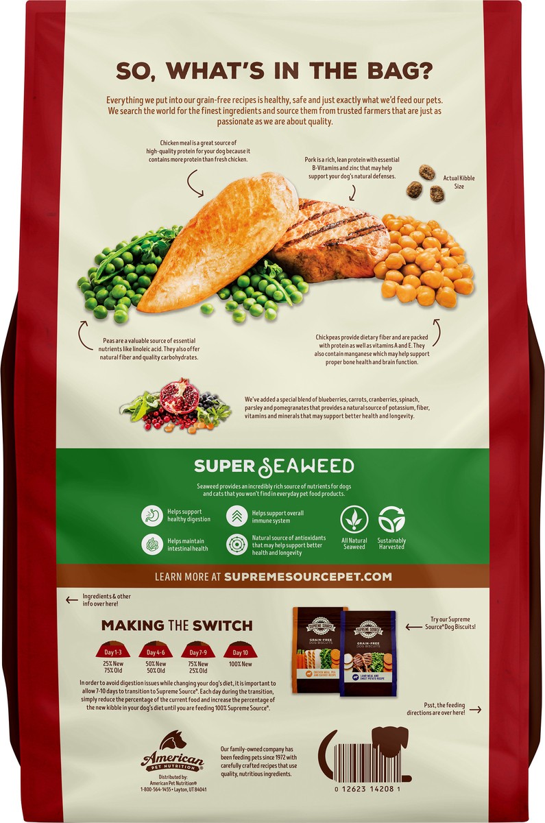 slide 7 of 8, Supreme Source Pork, Peas & Wild Boar Recipe Dog Food, 6 lb