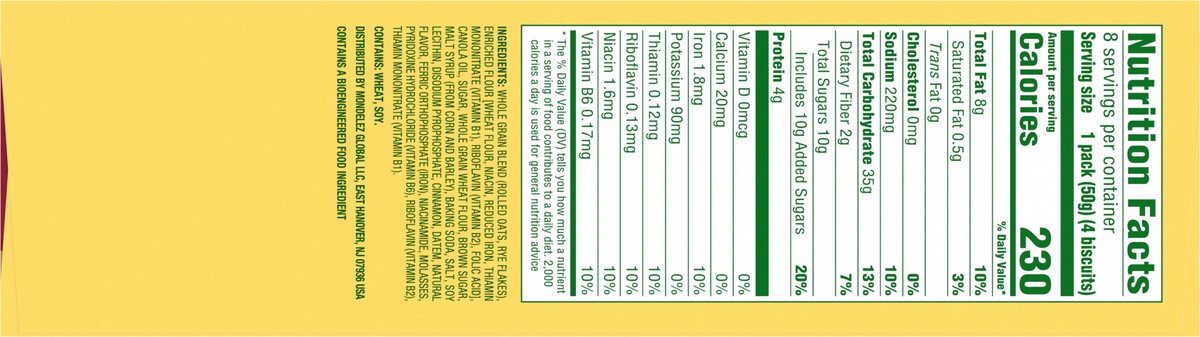 slide 8 of 9, belVita Cinnamon Brown Sugar Breakfast Biscuits, 8 Packs (4 Biscuits Per Pack), 14.08 oz