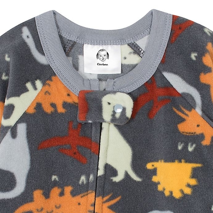 slide 2 of 3, Gerber 12M Dinosaur Fleece Pajama - Navy, 1 ct