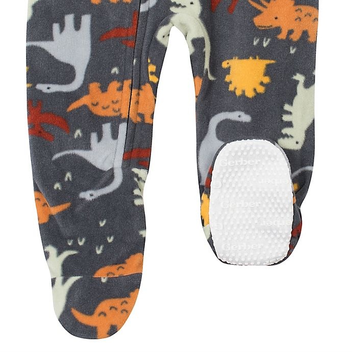 slide 3 of 3, Gerber 12M Dinosaur Fleece Pajama - Navy, 1 ct