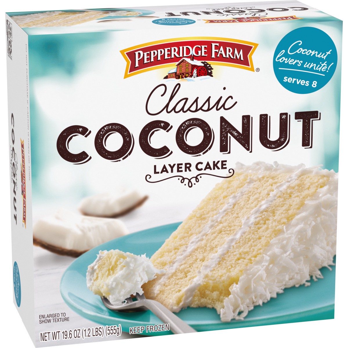 slide 2 of 9, Pepperidge Farm Frozen Coconut Layer Cake, 19.6 oz. Box, 19.6 oz
