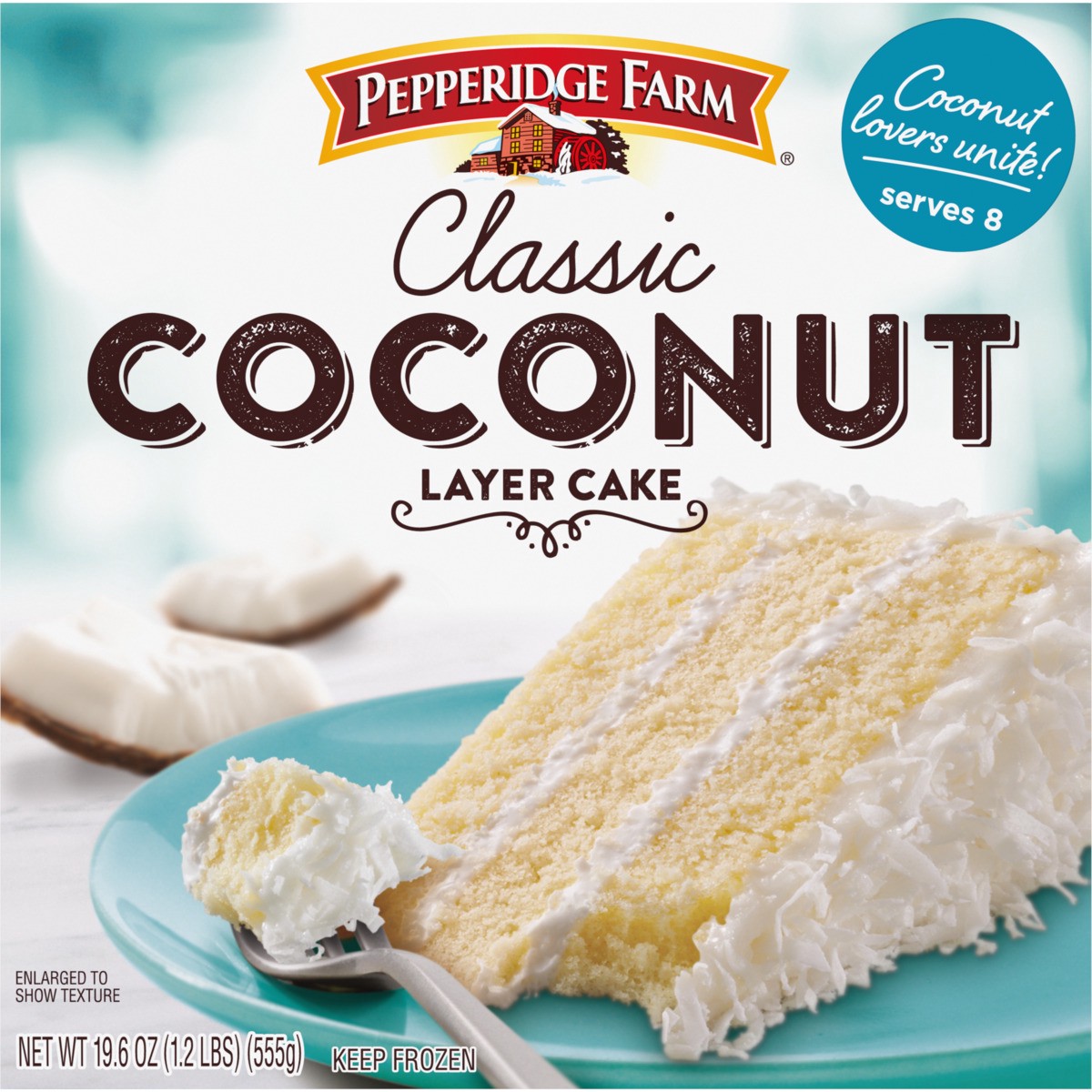 slide 6 of 9, Pepperidge Farm Frozen Coconut Layer Cake, 19.6 oz. Box, 19.6 oz