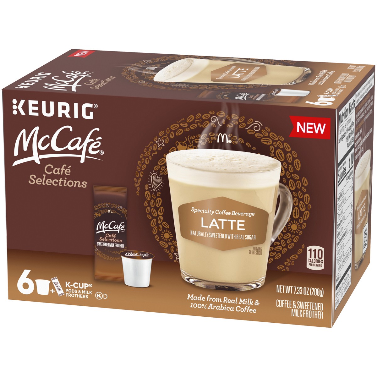 slide 5 of 14, McCafé Cafe Selections Latte Specialty Coffee Beverage K-Cup Pods & Milk Frothers Packet 6 ct Box, 7.33 oz