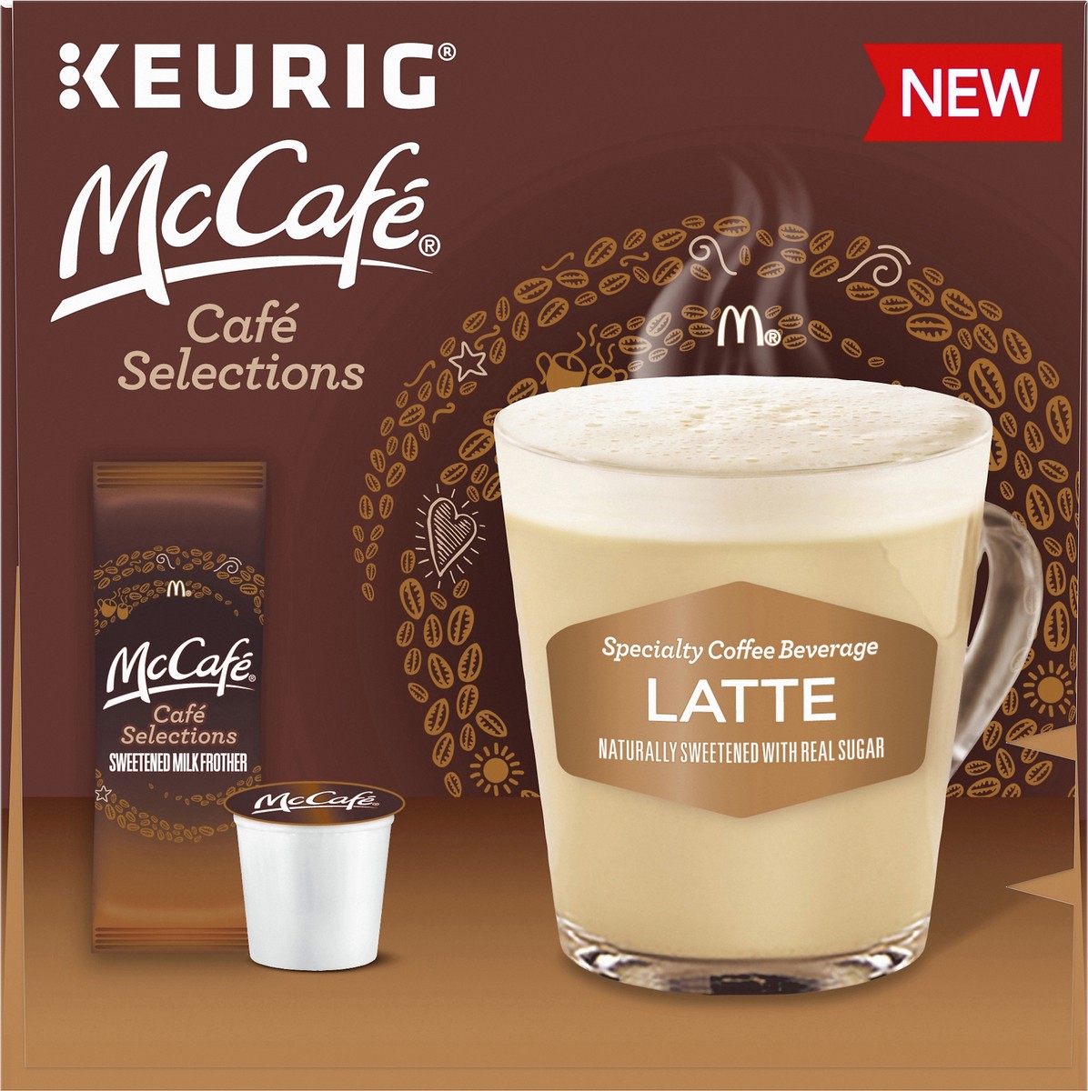 slide 10 of 14, McCafé Cafe Selections Latte Specialty Coffee Beverage K-Cup Pods & Milk Frothers Packet 6 ct Box, 7.33 oz