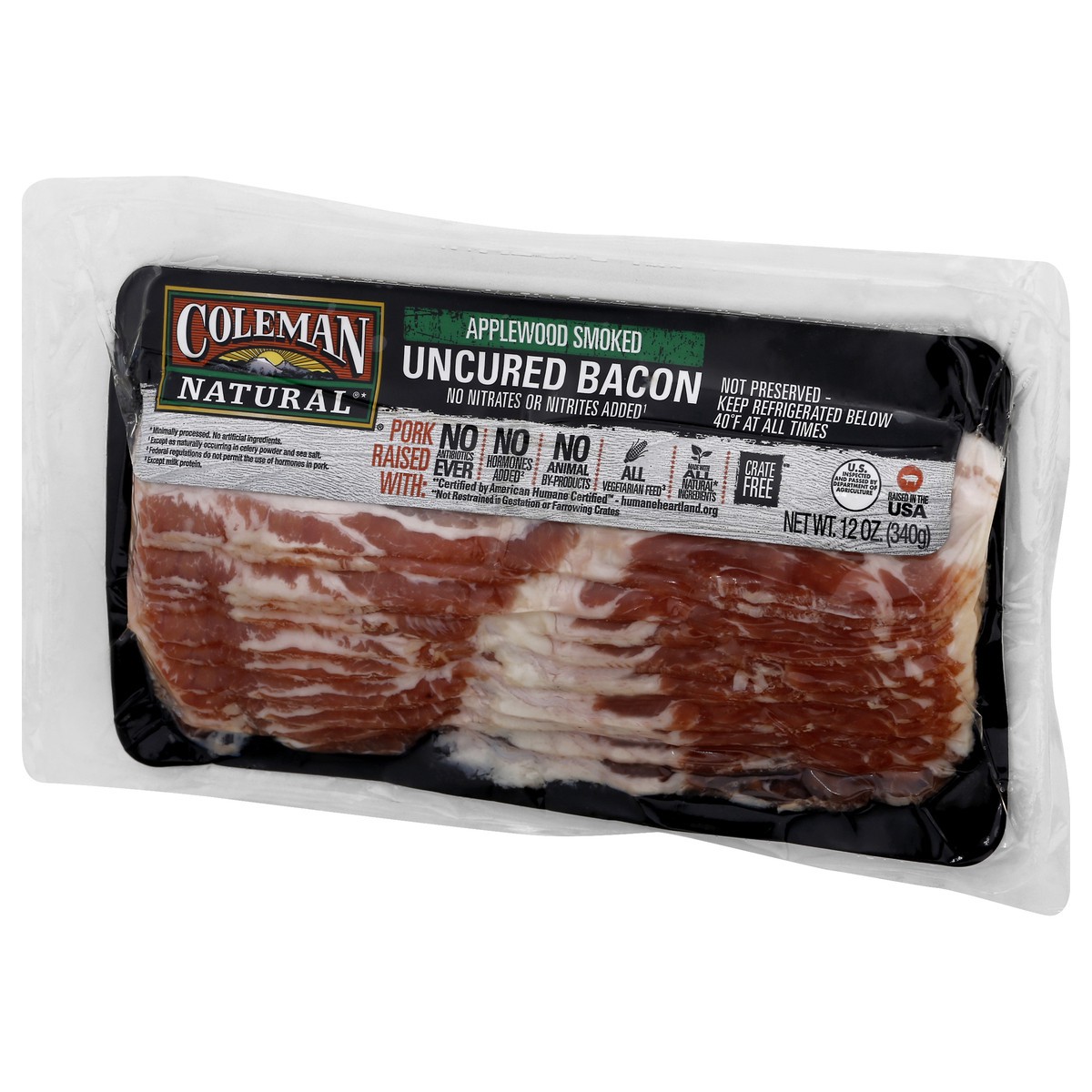 slide 2 of 10, Coleman Natural Applewood Smoked Uncured Bacon, 12 oz