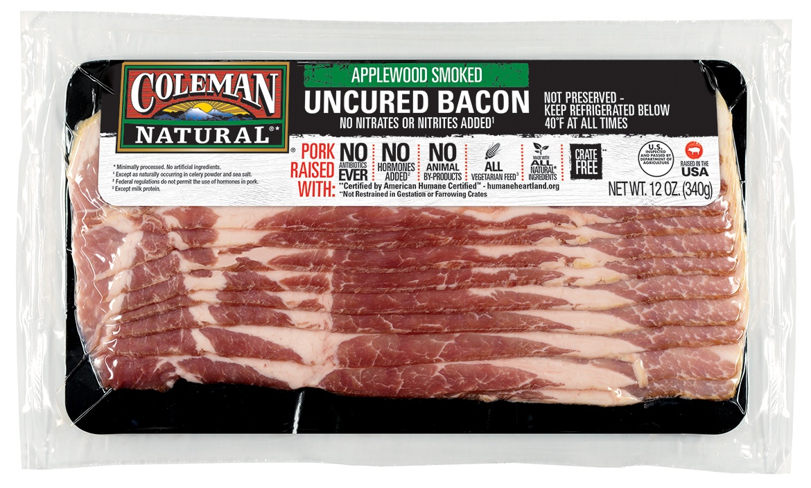 slide 1 of 10, Coleman Natural Applewood Smoked Uncured Bacon, 12 oz