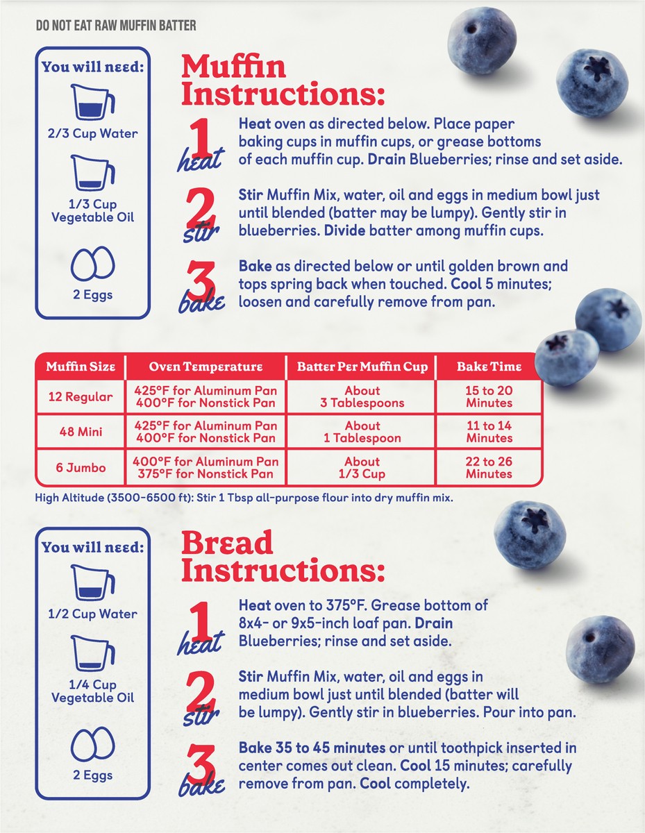 slide 4 of 9, Betty Crocker Wild Blueberry Muffin and Quick Bread Mix, 16.9 oz, 16.9 fl oz