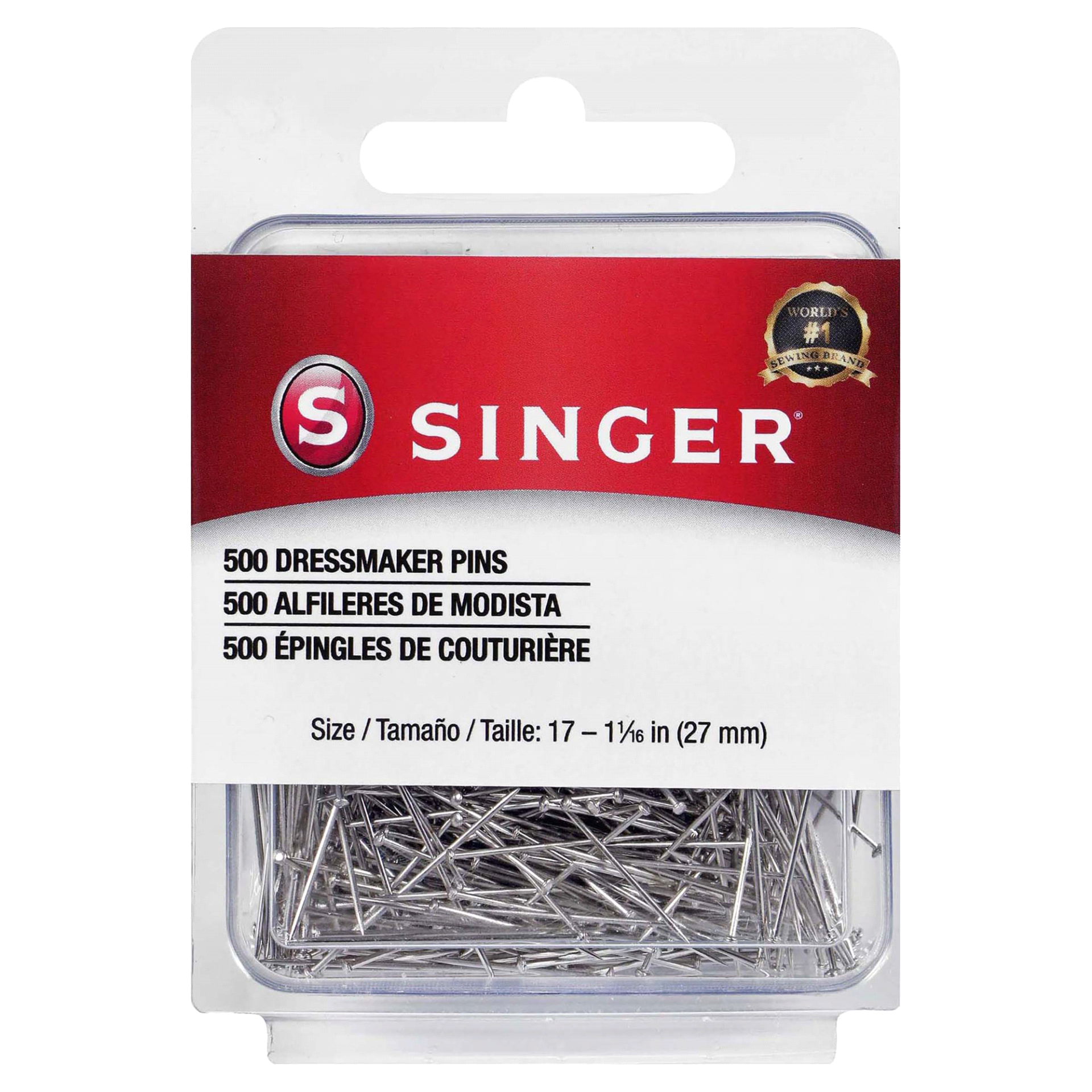 slide 1 of 1, SINGER Dressmaker Pins, Size 17, 500 Count, 500 ct