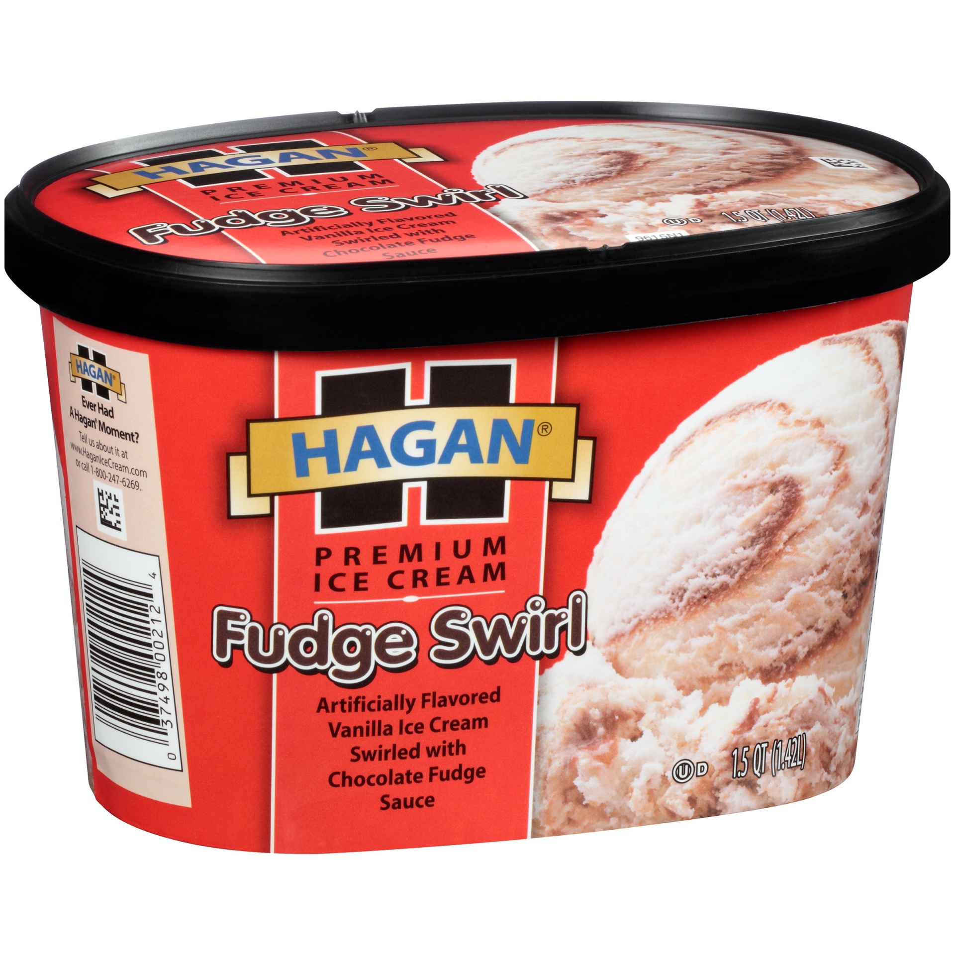 slide 2 of 7, Hagan Fudge Swirl Premium Ice Cream, 1.5 qt