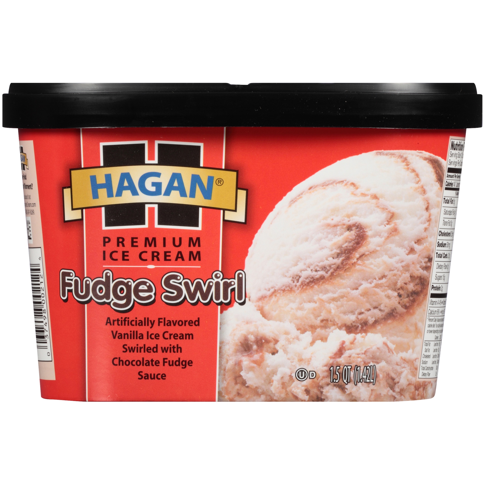 slide 4 of 7, Hagan Fudge Swirl Premium Ice Cream, 1.5 qt