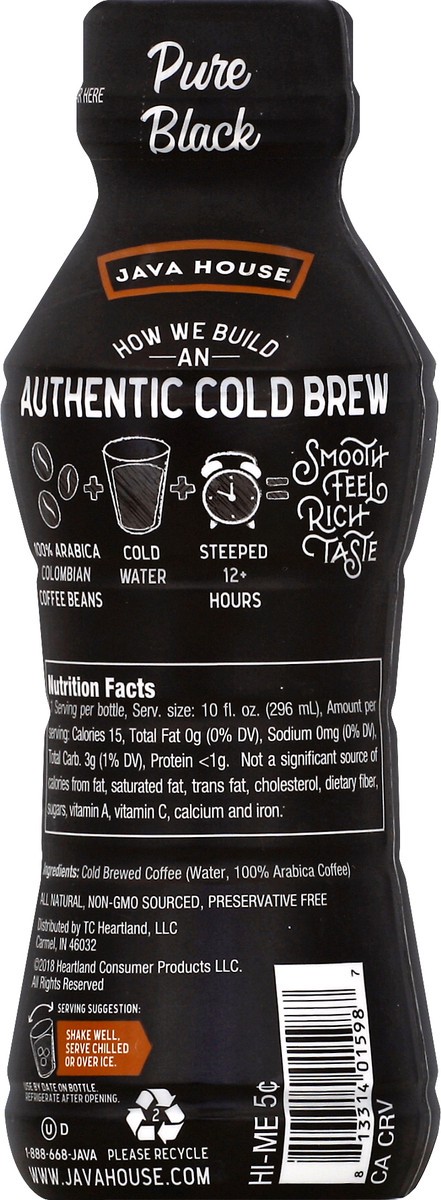 slide 4 of 9, Java House Colombian Pure Black Authentic Cold Brew 100% Arabica Coffee 10.0 oz, 10 oz