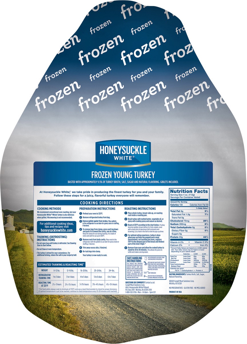 slide 7 of 8, Honeysuckle White Frozen Whole Turkey, 16-20 lbs., 1 ct