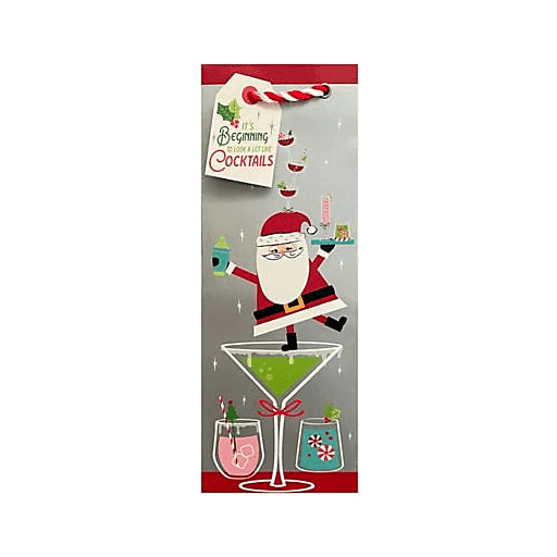 slide 1 of 1, The Gift Wrap Company Santa's Got The Spirit Bottle Bag, 1 ct