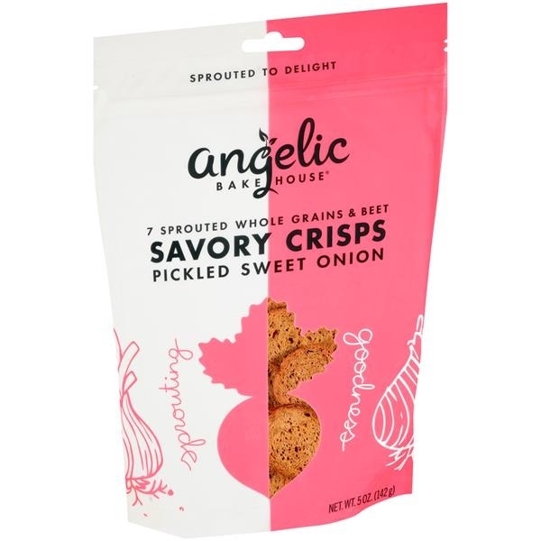 slide 1 of 1, Angelic Bakehouse Sprouted 7 Grain Beet Crisps, 5 oz