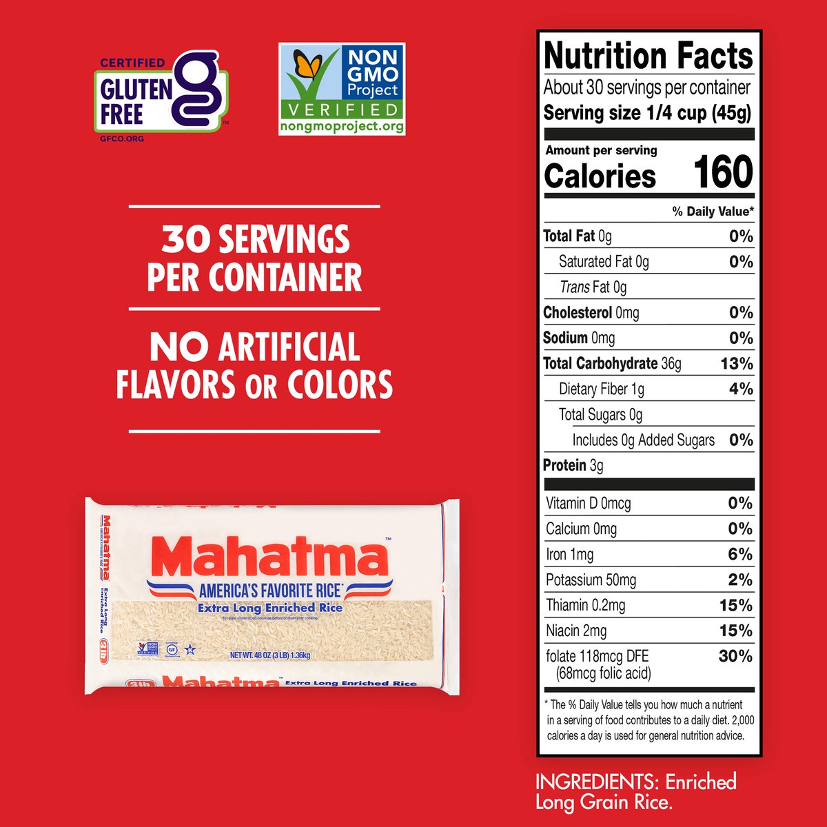 slide 3 of 5, Mahatma Rice, 48 oz