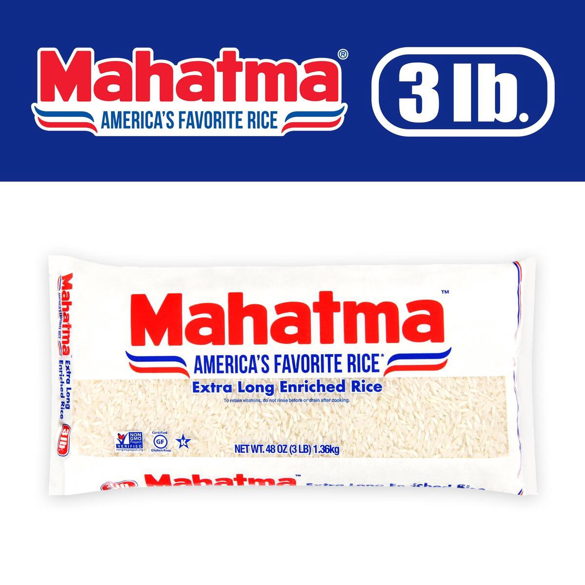 slide 1 of 5, Mahatma Rice, Extra Long, Enriched, 48 oz