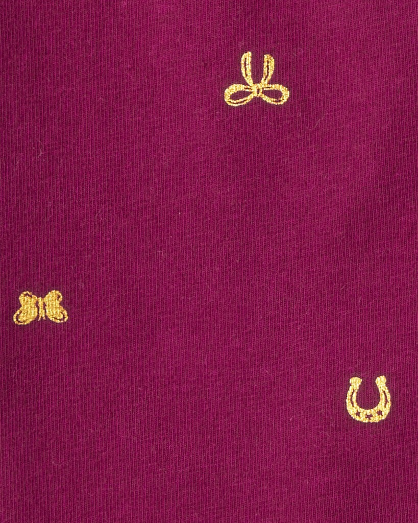 slide 2 of 3, Carter's Carters Girls Bow Print Pull-On Stretch Leggings - Purple Purple 5, 1 ct