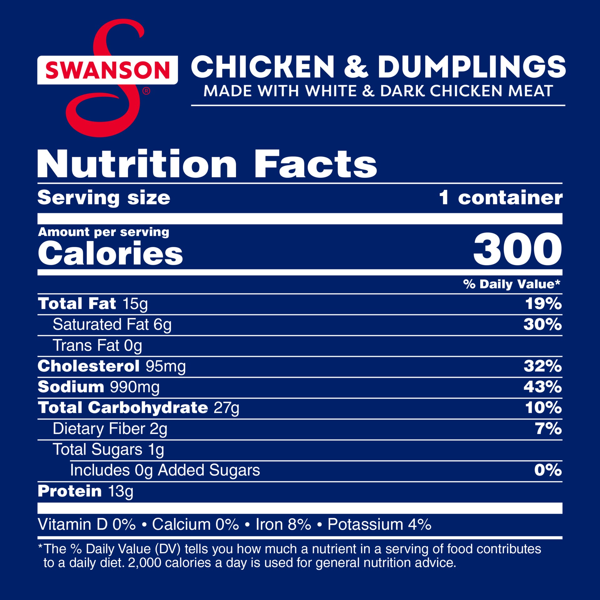 slide 6 of 8, Swanson Canned Chicken and Dumplings With White and Dark Chicken Meat, 10.5 OZ Can, 10.5 oz