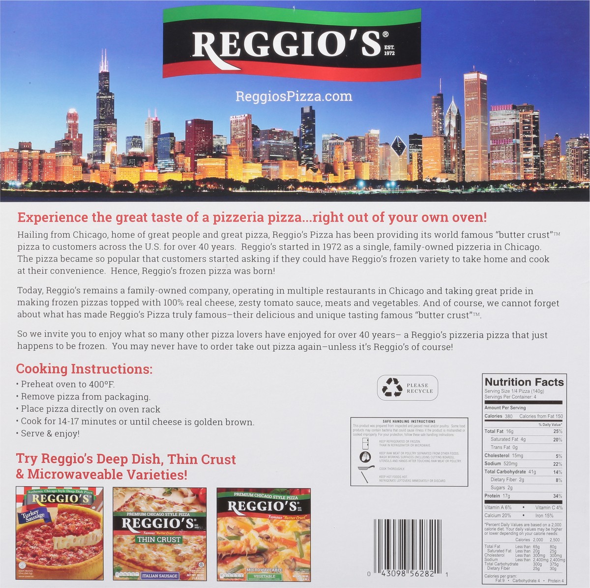 slide 5 of 9, Reggio's Italian Sausage Pizza Dinner Size 20 oz, 20 oz