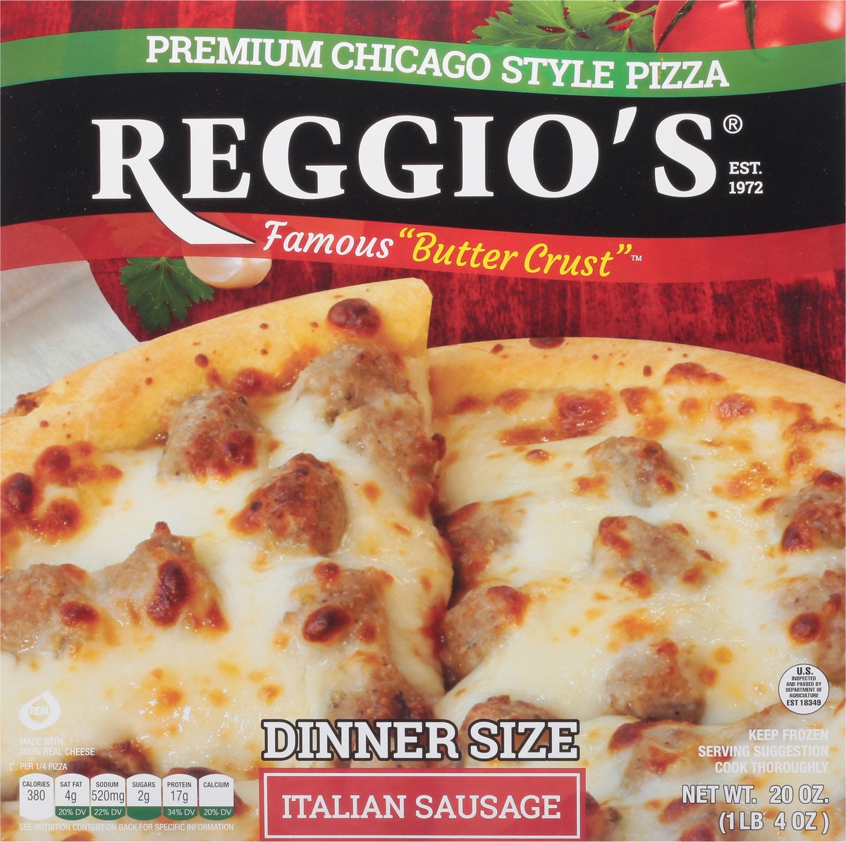 slide 3 of 9, Reggio's Italian Sausage Pizza Dinner Size 20 oz, 20 oz